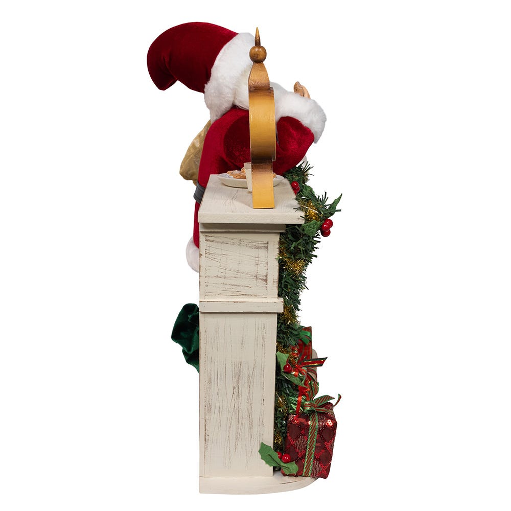 Kurt S. Adler 17“ KSA Kringles Santa With LED Fireplace Mantle