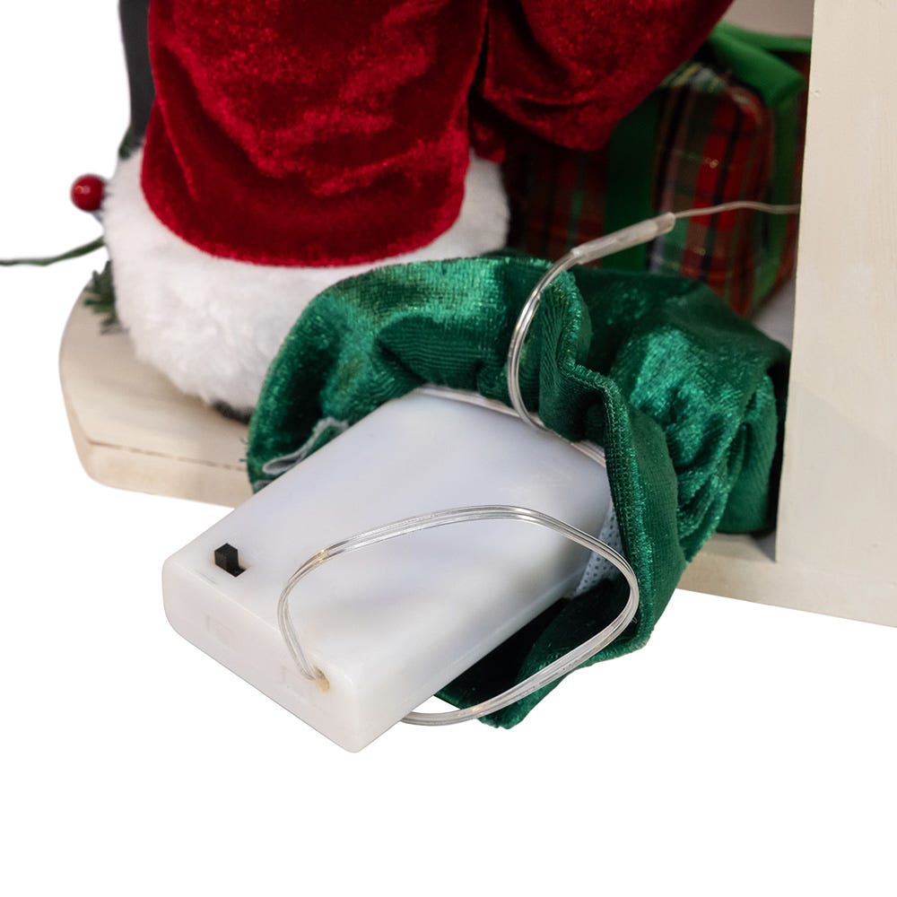 Kurt S. Adler 17“ KSA Kringles Santa With LED Fireplace Mantle