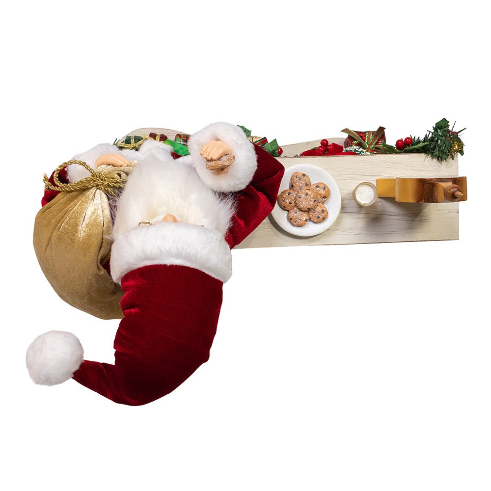 Kurt S. Adler 17“ KSA Kringles Santa With LED Fireplace Mantle