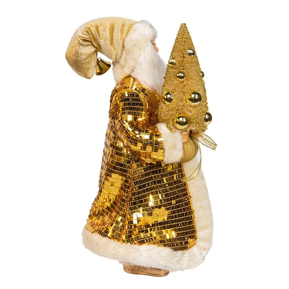 Kurt S. Adler 18“ KSA Kringle Standing Gold Santa With Tree