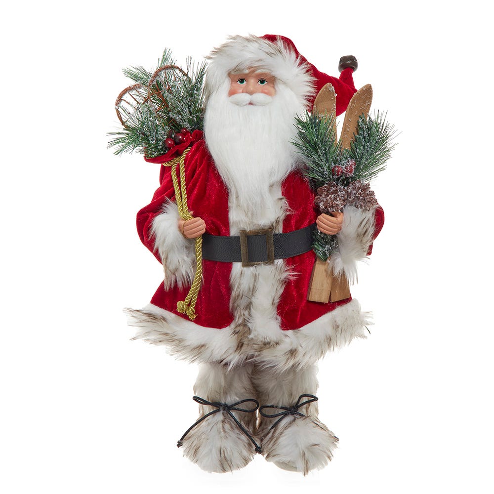 Kurt S. Adler 18“ KSA Kringles Rustic Santa With Skis