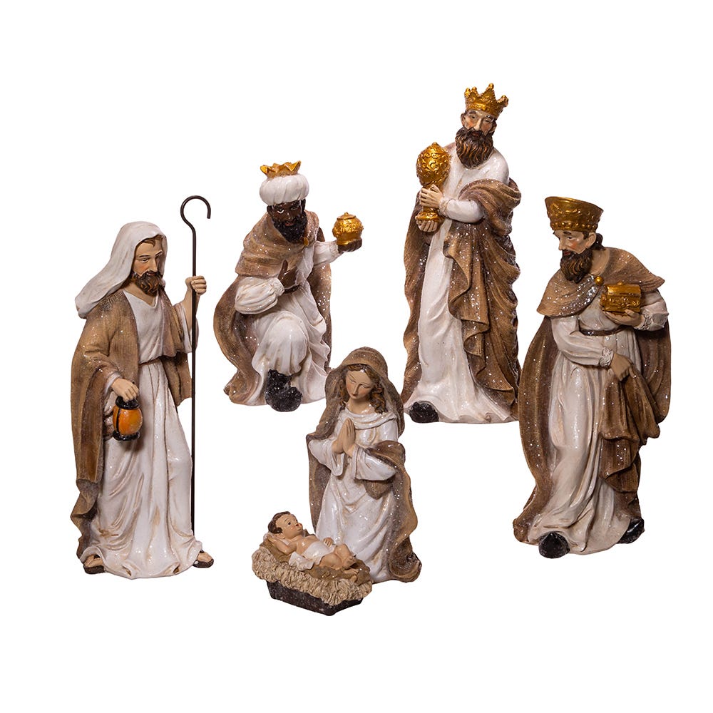 Kurt S. Adler Glittered Nativity Figurines, 6-Piece Set