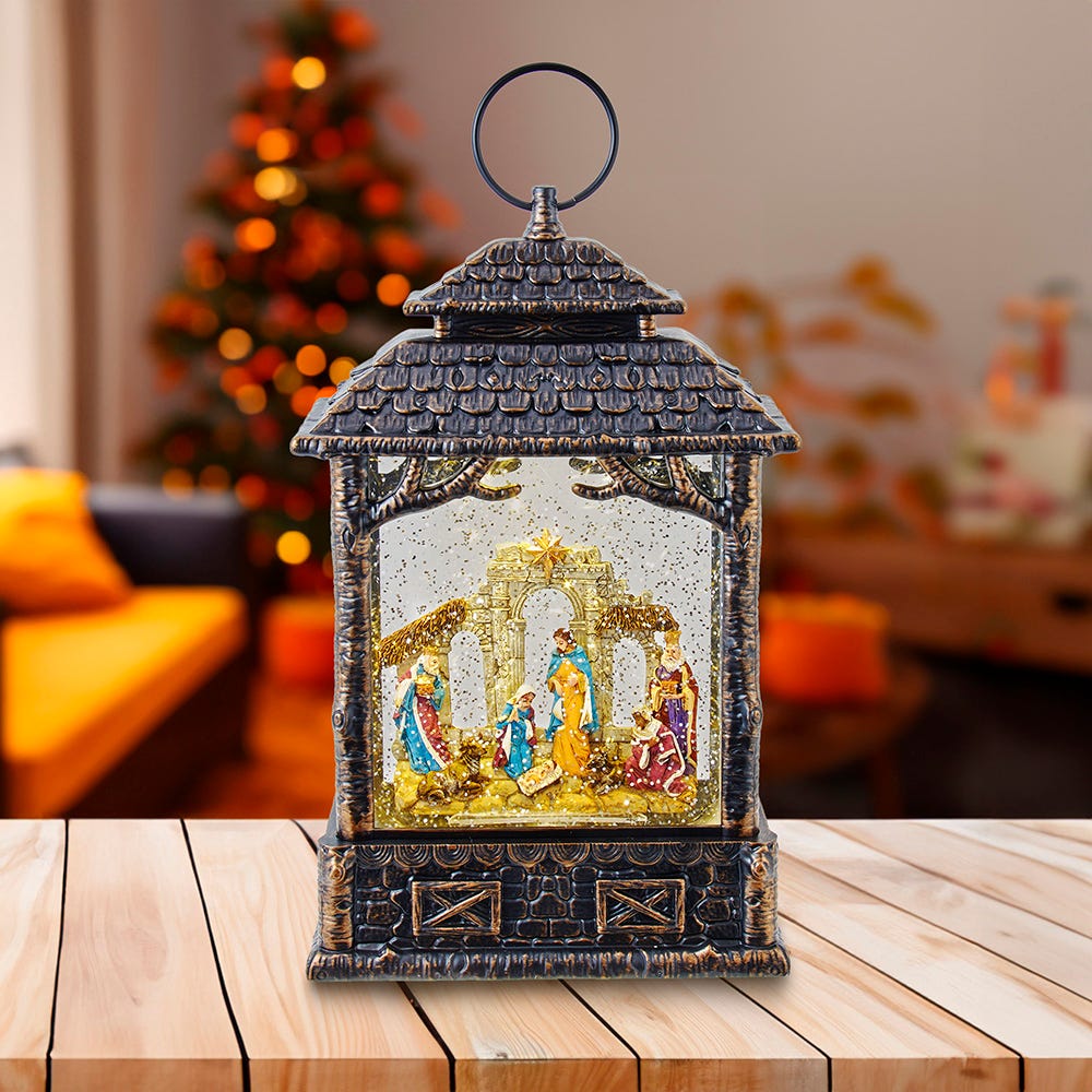 Kurt S. Adler 11“ Battery-Operated LED Lighted Nativity Scene Water Lantern