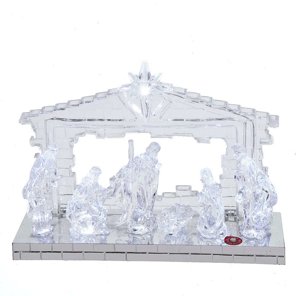 Kurt S. Adler Battery-Operated Light-Up LED Musical Nativity Scene