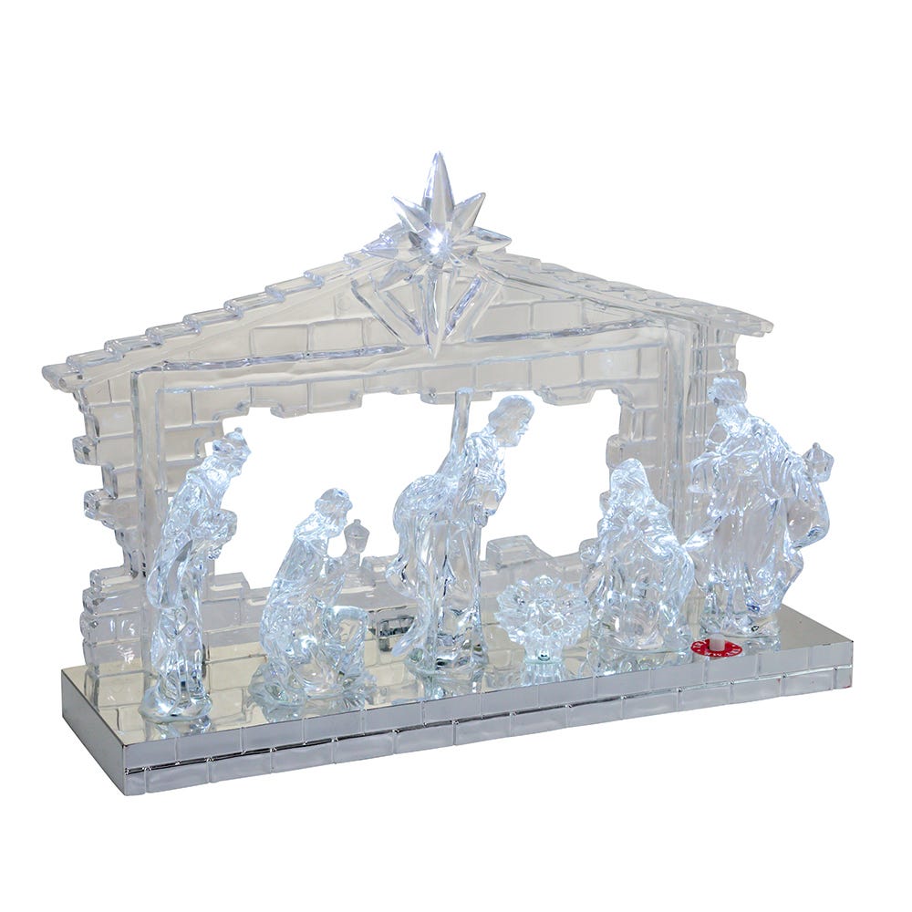 Kurt S. Adler Battery-Operated Light-Up LED Musical Nativity Scene