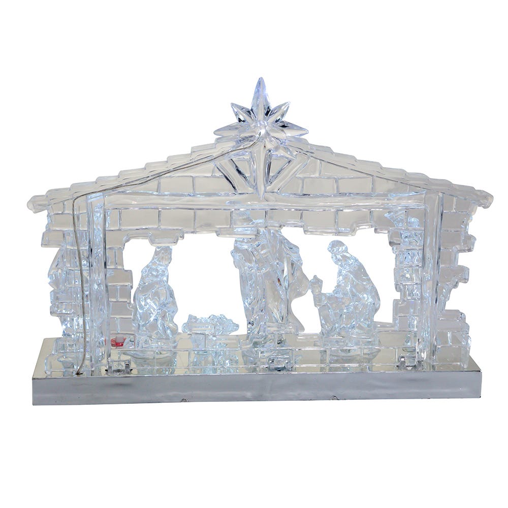 Kurt S. Adler Battery-Operated Light-Up LED Musical Nativity Scene