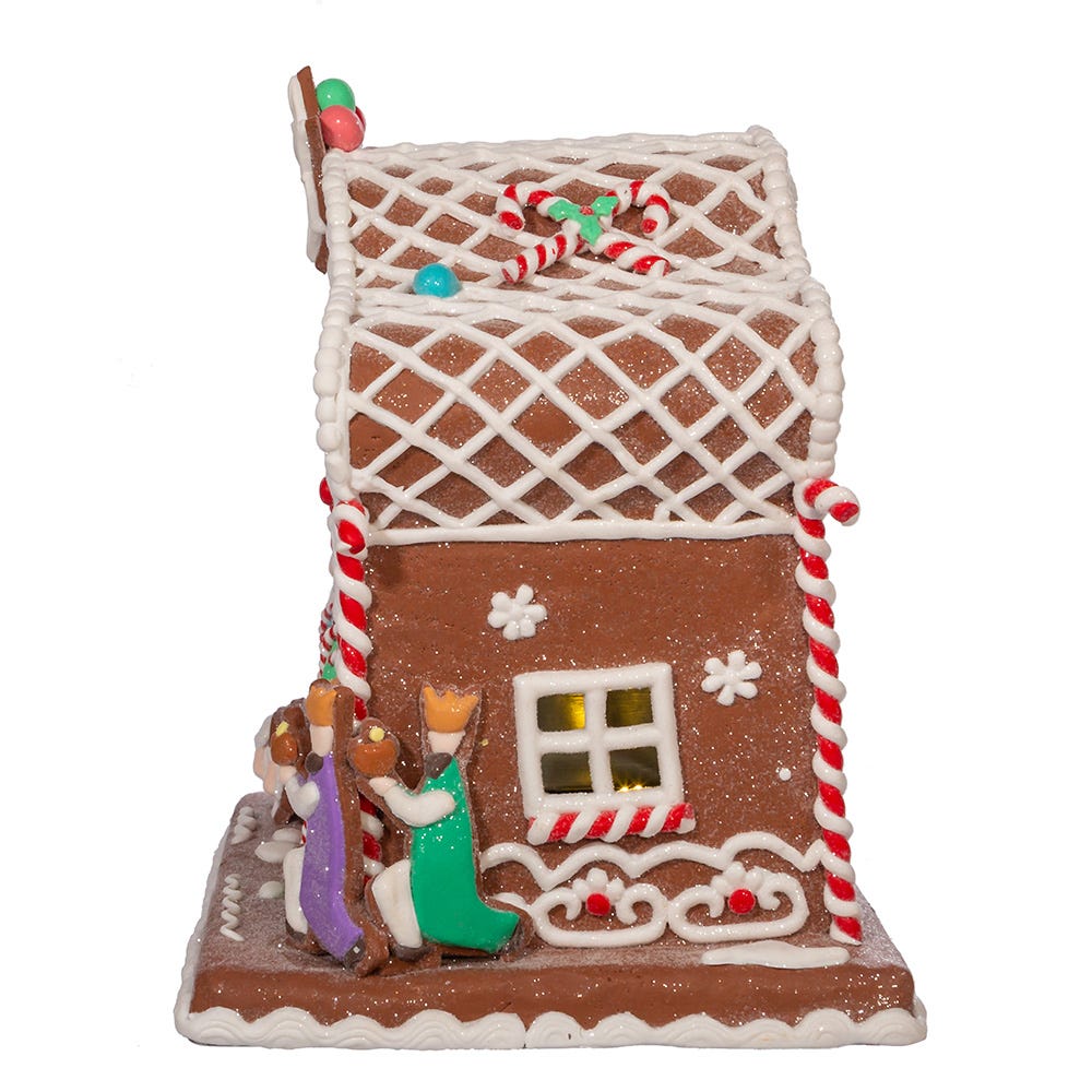 Kurt S. Adler Battery-Operated Light Up Nativity Gingerbread House