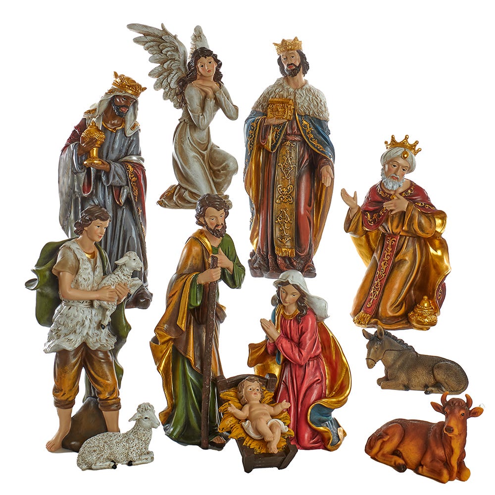 Kurt S. Adler 15“ Nativity Figurine Table Pieces, 11-Piece Set