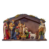 Kurt S. Adler 1.25-5.25“ Porcelain Nativity Figures With Wooden Stable, 9-Pieces