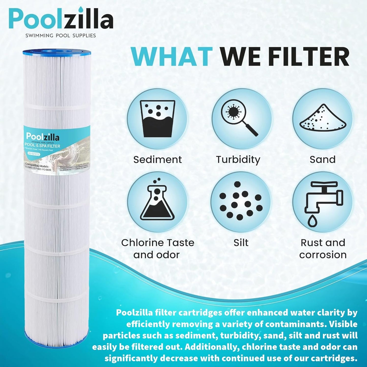 Pool Filter Cartridge for Jandy CL580 - Replaces CV580, R0357900