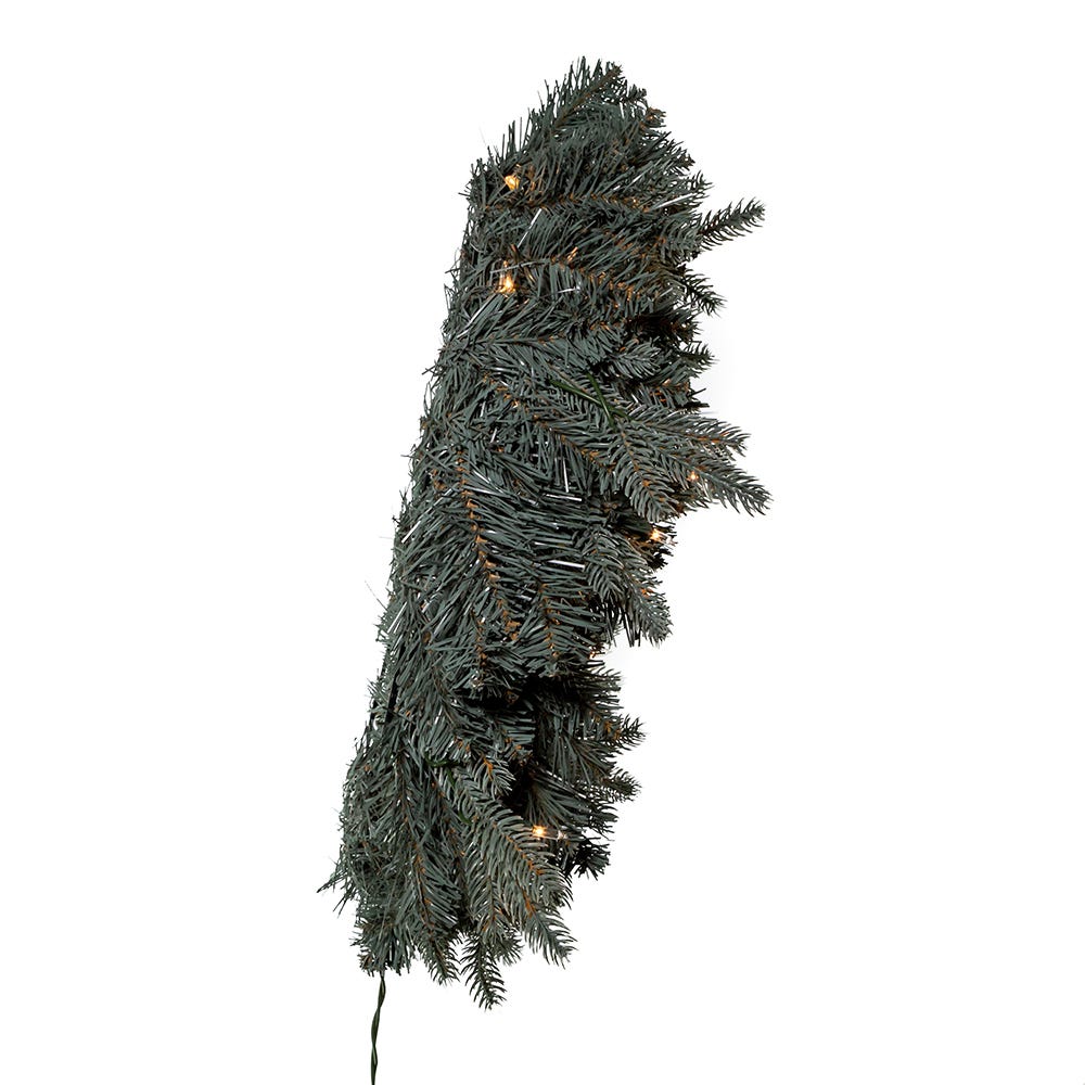 Kurt S. Adler 24“ Battery-Operated Pre-Lit Clear Incandescent Blue Spruce Wreath