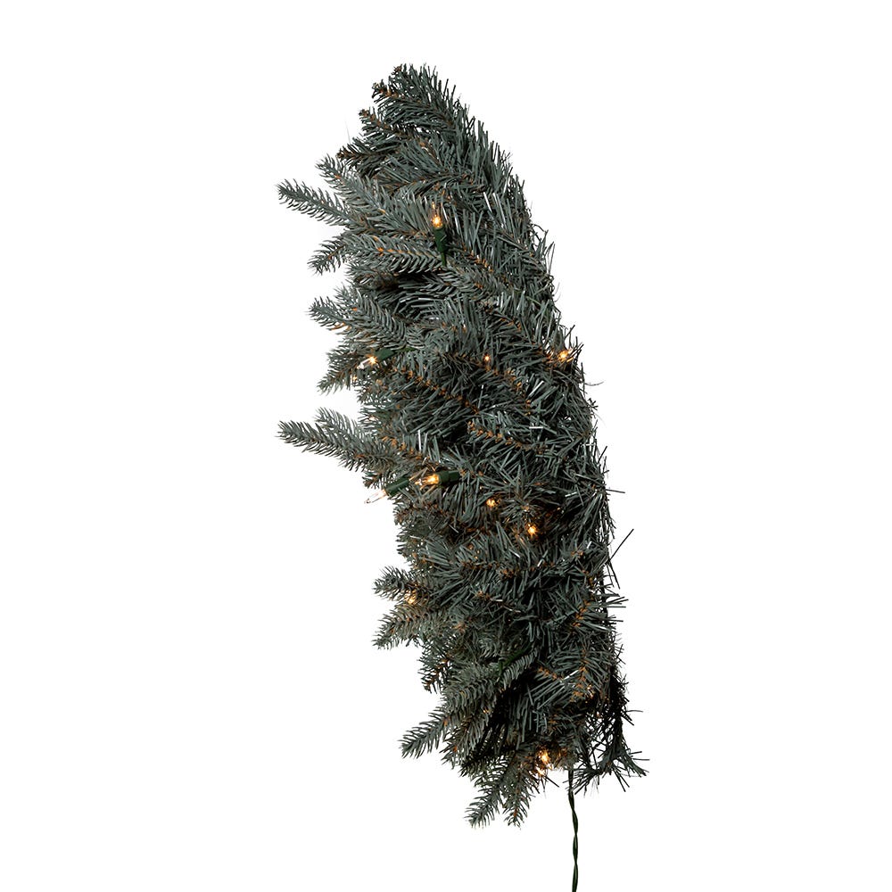 Kurt S. Adler 24“ Battery-Operated Pre-Lit Clear Incandescent Blue Spruce Wreath
