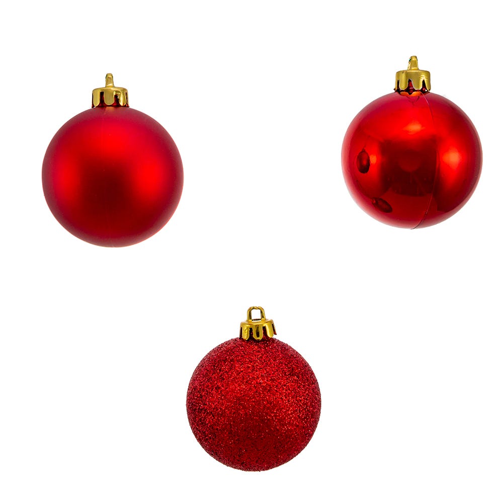 Kurt S. Adler 60MM Shatterproof Red Ball Ornaments, 50-Piece Tube