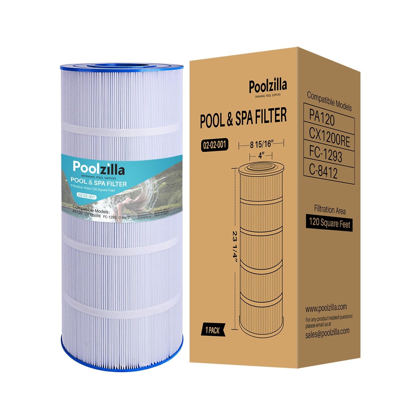 Pool Filter Cartridge for C1200 - Replaces Pleatco PA120, Hayward CX1200-RE