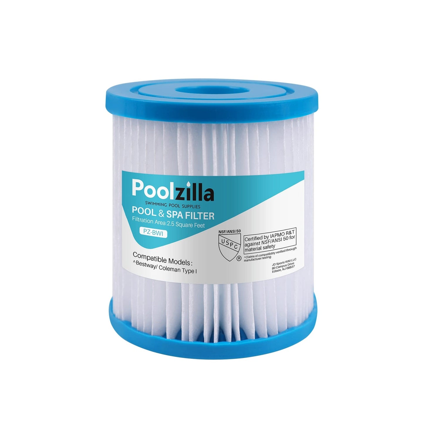Poolzilla Replacement Spa Filter for Bestway Type I, 300/330 gal/h (220-240V) Filter Pumps Systems, Summer Waves P53RX0330000 and P53FX0330000