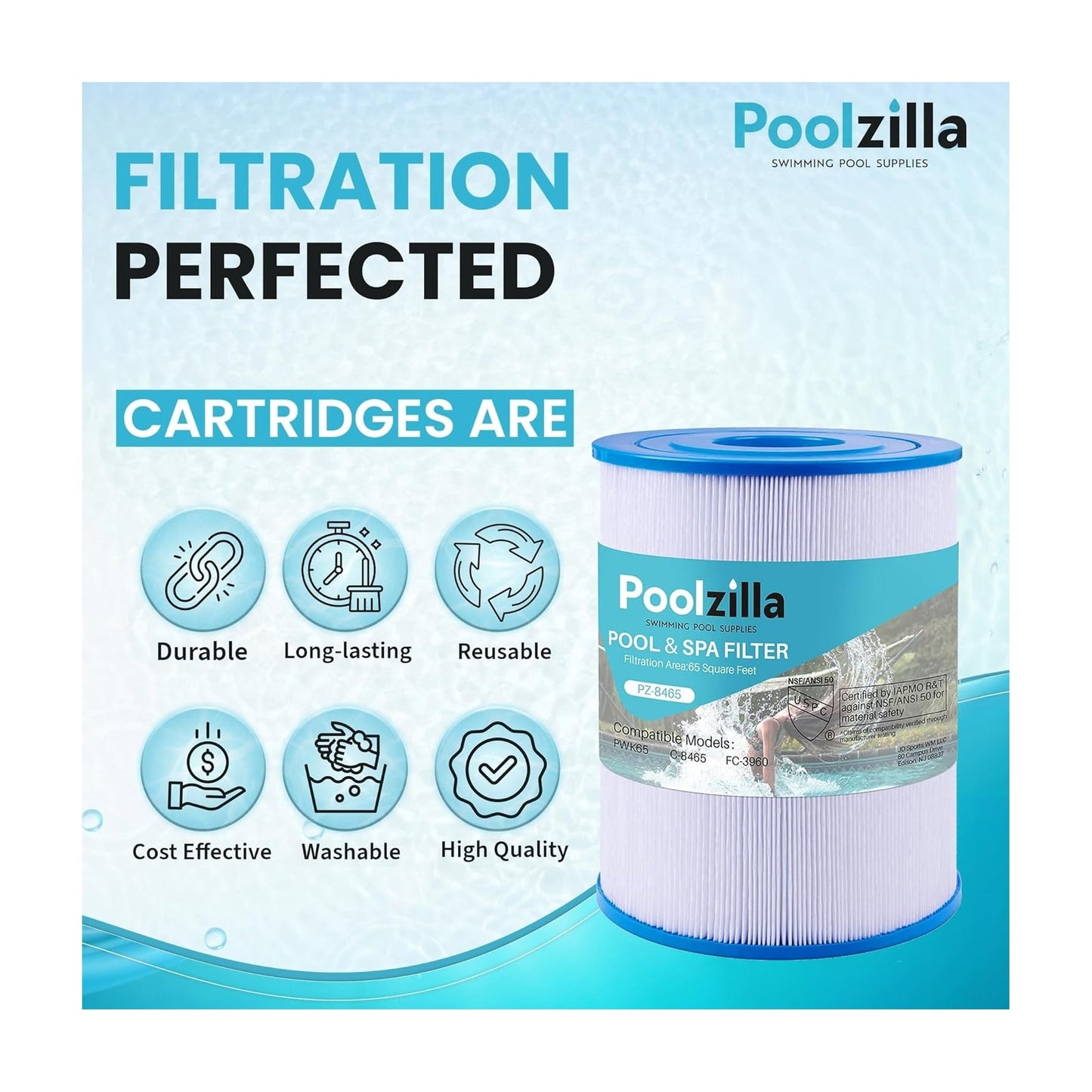 Spa Filter Cartridge for 76136 - Replaces Filbur  FC-3960, 71827