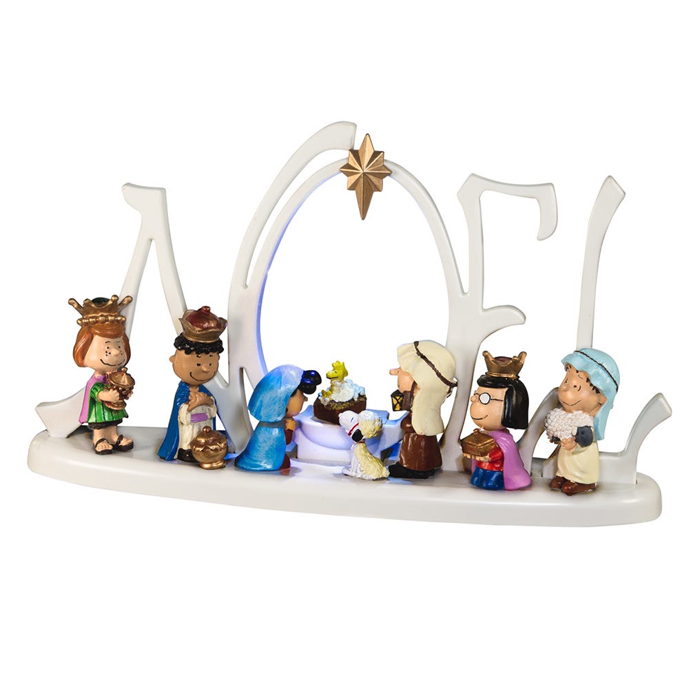 Kurt S. Adler Peanuts© Battery-Operated LED Lighted Nativity Scene