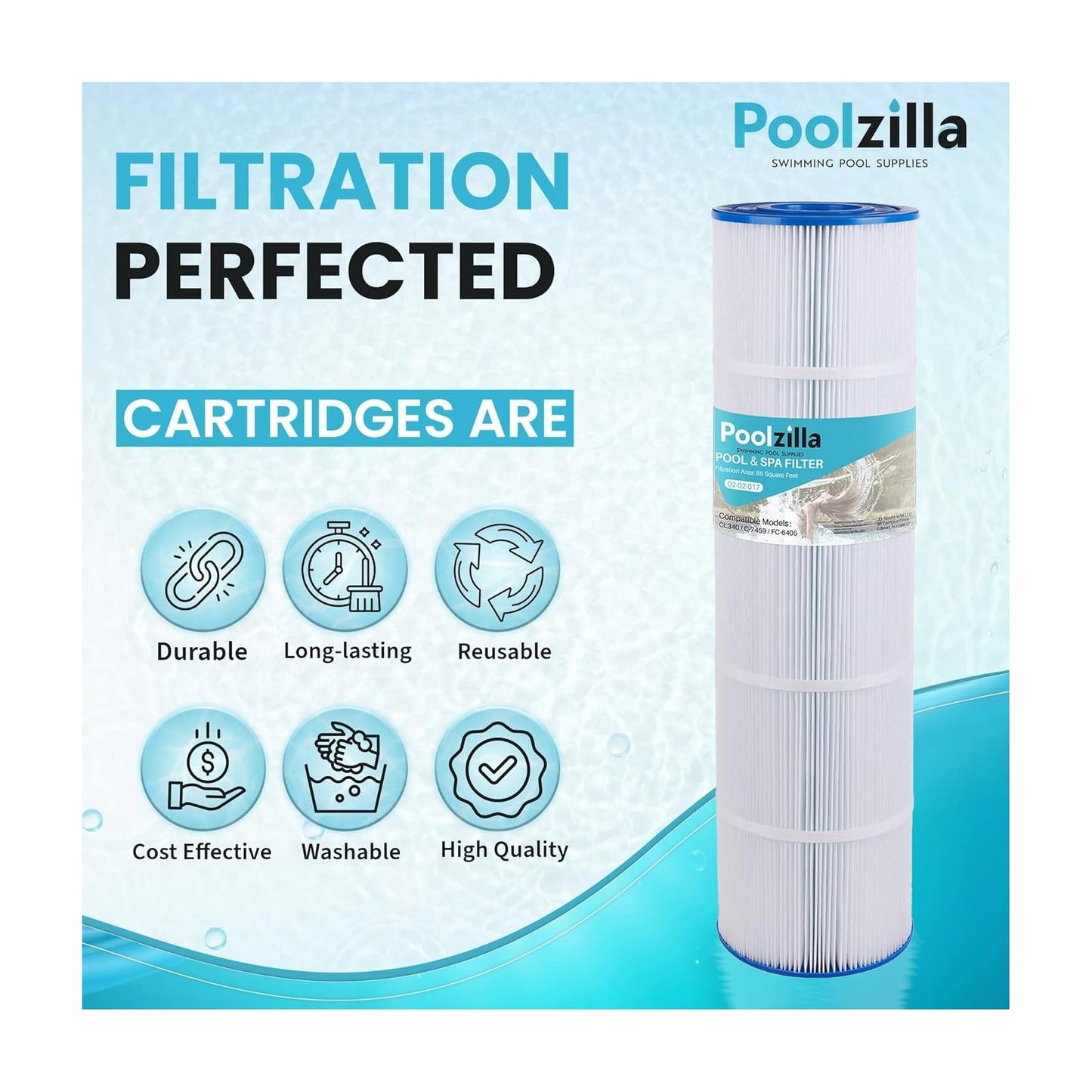 Pool Filter Cartridge for Jandy CL 340 - Replaces FC-6405, R0554500