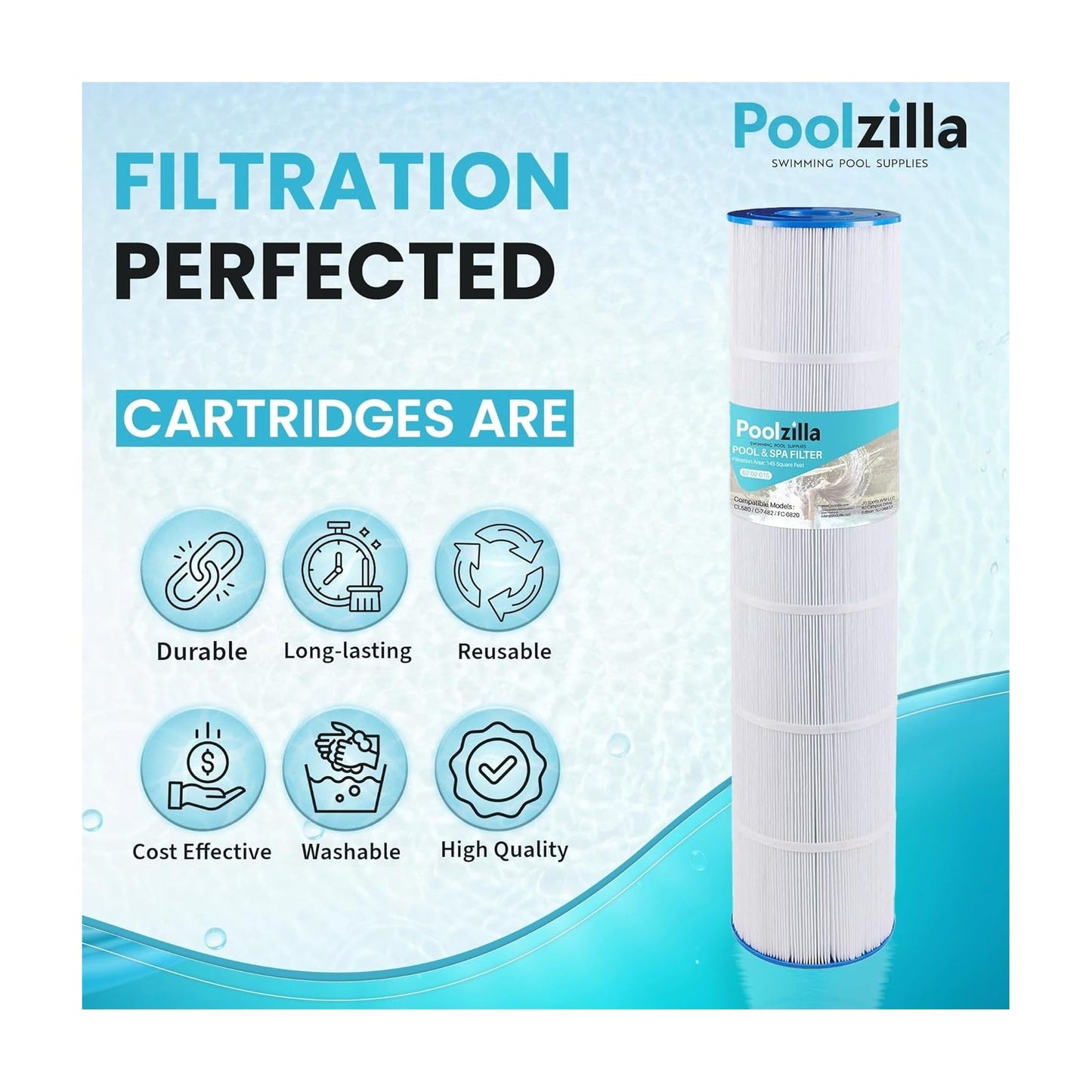 Pool Filter Cartridge for Jandy CL580 - Replaces CV580, R0357900