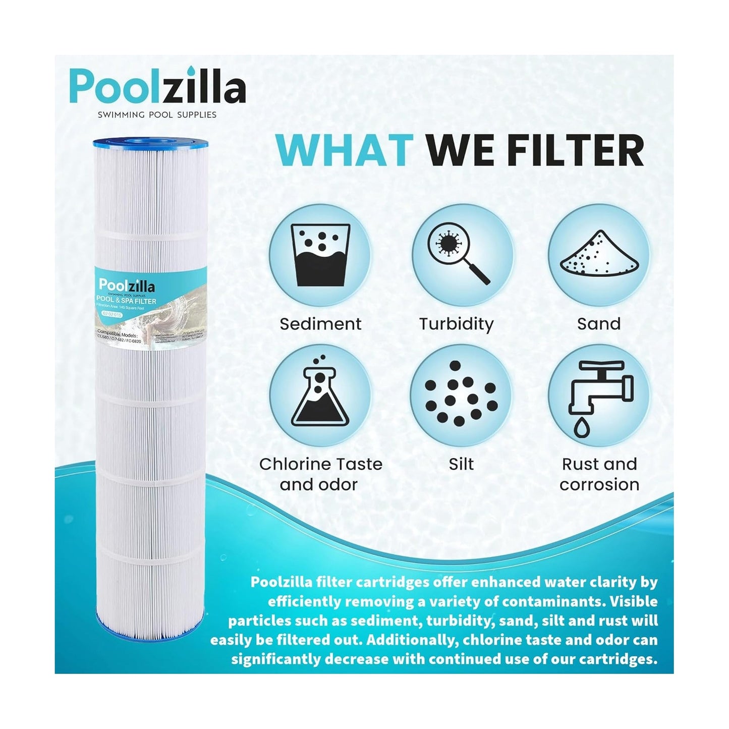 Pool Filter Cartridge for Jandy CL580 - Replaces CV580, R0357900