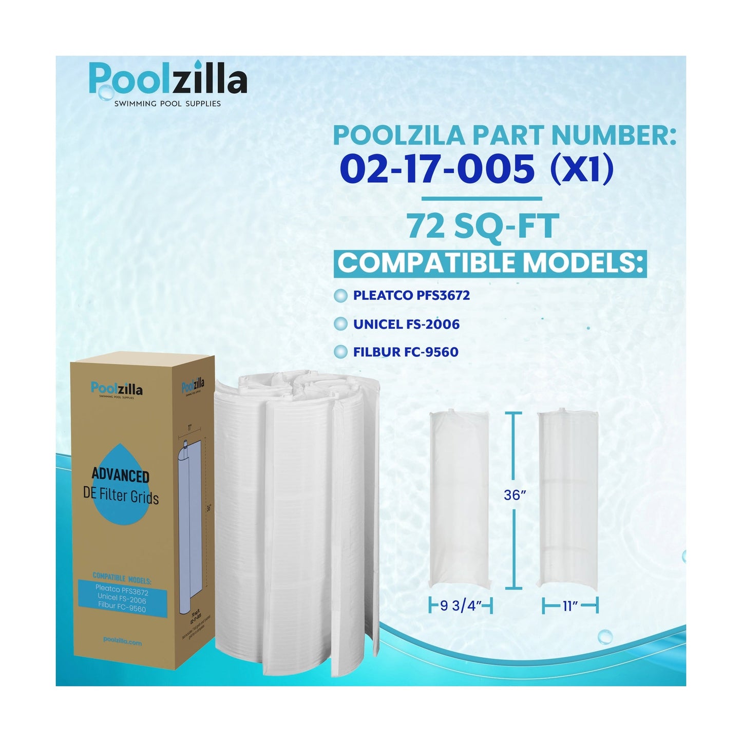 Poolzilla DE Grid Replacement - Replaces DE7200, Hayward DE7220