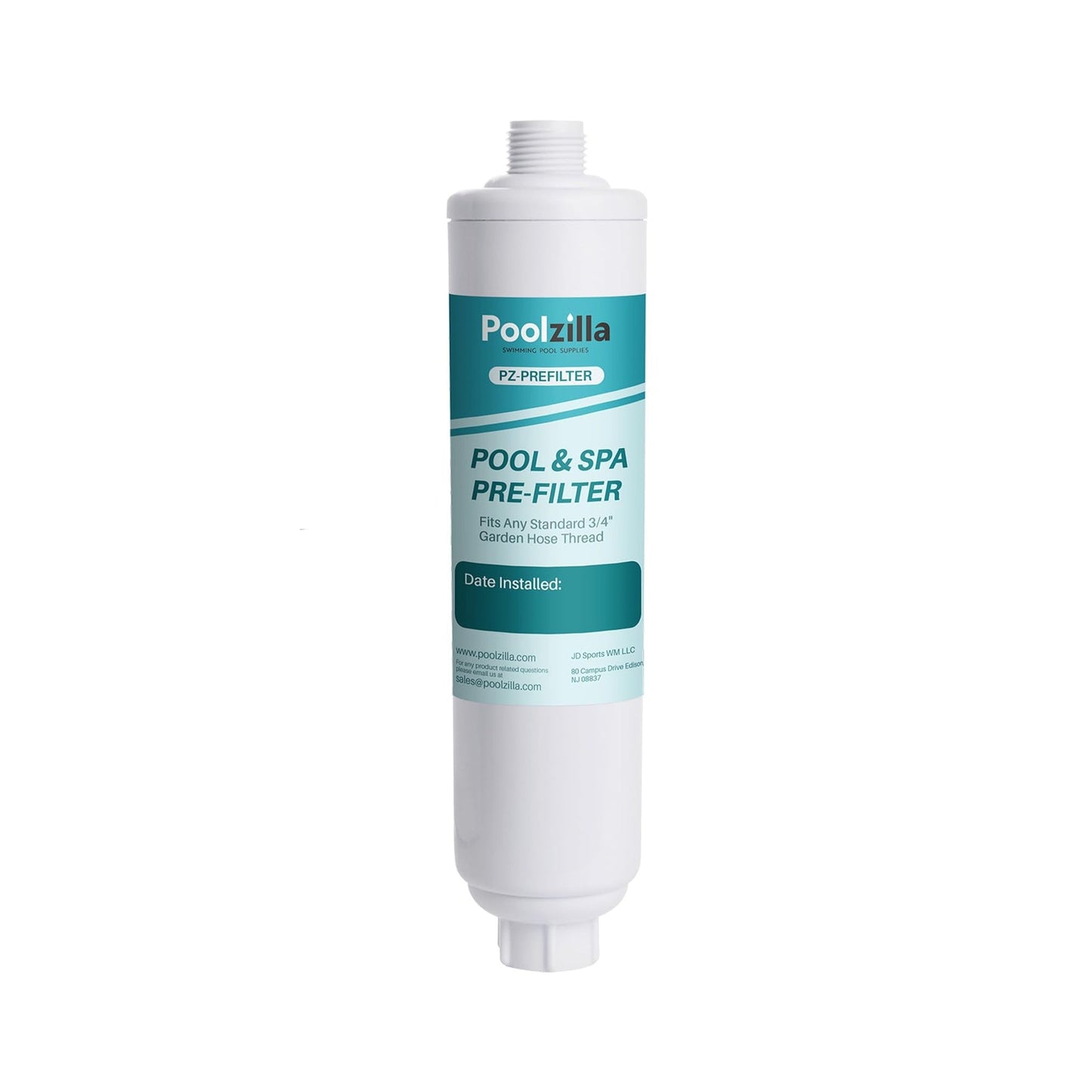 Poolzilla Prefilter for Pools, Spas, & Hot Tubs (3/4" Threads) Reduce Metals, Odors, and Chlorine Up to 8,000 Gallons