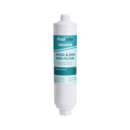 Poolzilla Prefilter for Pools, Spas, & Hot Tubs (3/4" Threads) Reduce Metals, Odors, and Chlorine Up to 8,000 Gallons