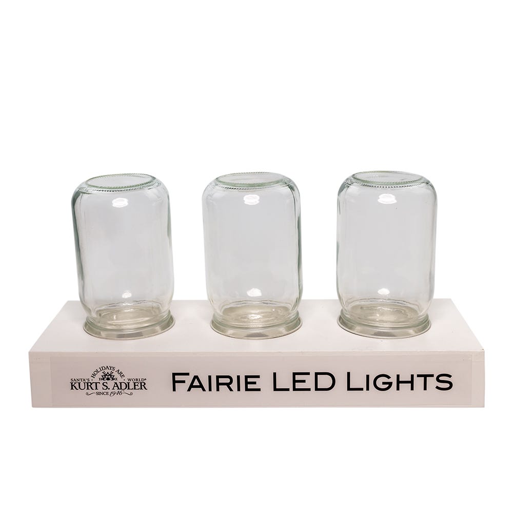 Kurt S. Adler 13“ 3-Piece Mason Jar Fairy Light Display