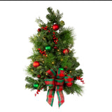 Kurt S. Adler 26“ Battery Operated Pre-Lit Warm White LED Red and Green Wall Tree