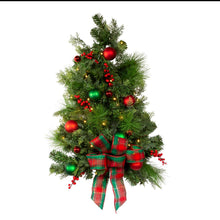 Kurt S. Adler 26“ Battery Operated Pre-Lit Warm White LED Red and Green Wall Tree