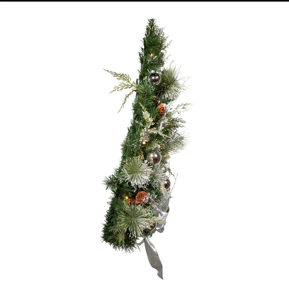 Kurt S. Adler 26“ Battery Operated Pre-Lit Warm White LED Pinecone Wall Tree