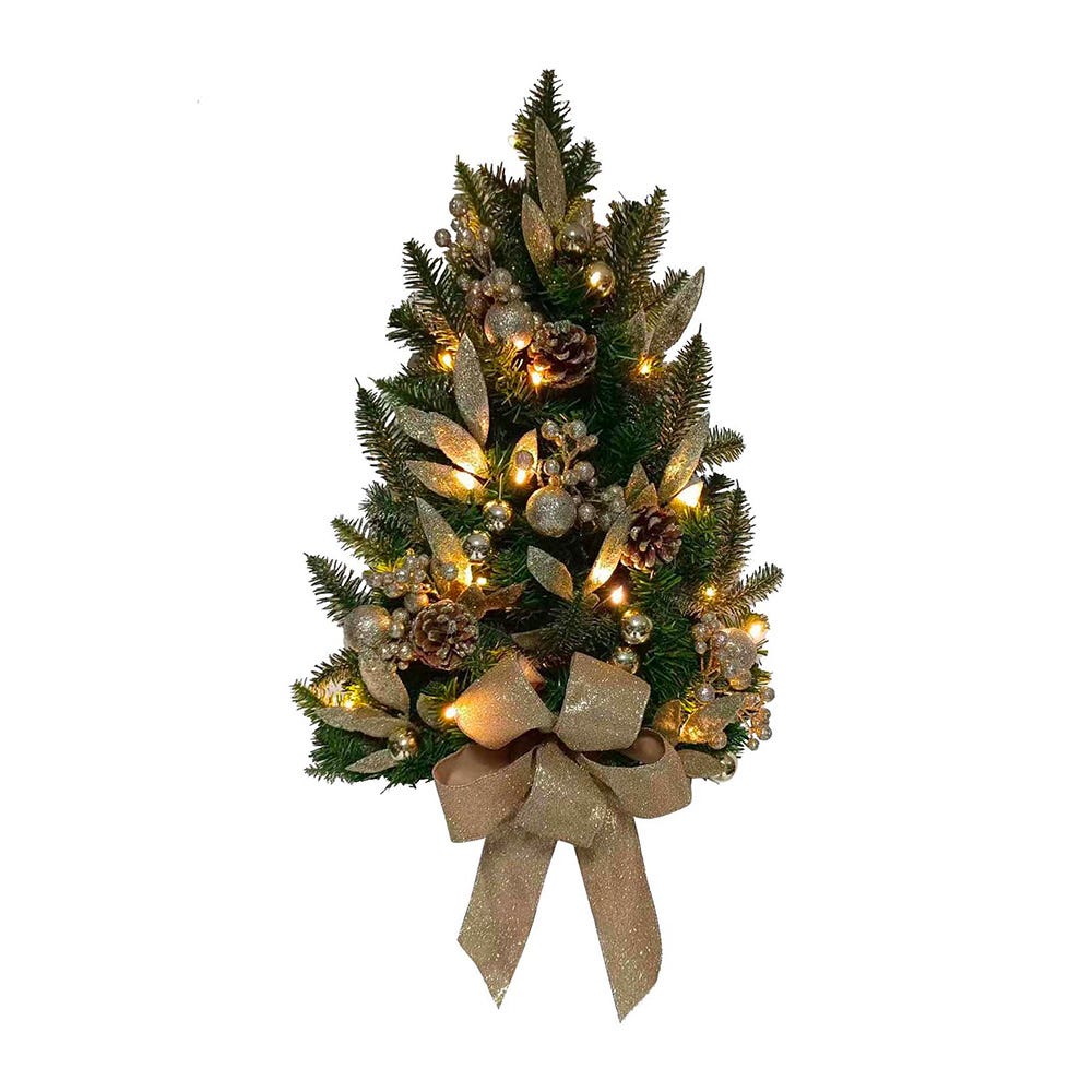 Kurt S. Adler 22“ Battery Operated Pre-Lit Decorated Champagne Wall Tree