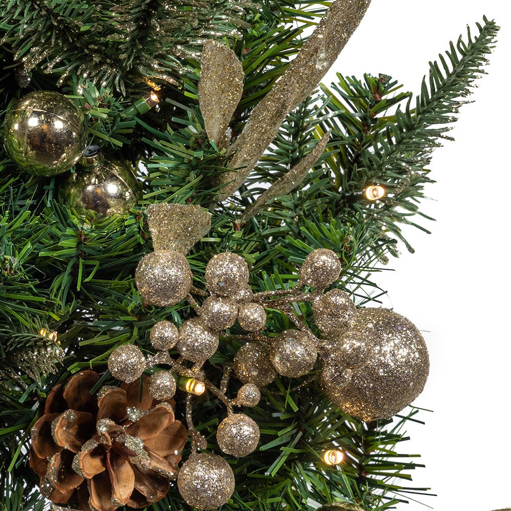 Kurt S. Adler 22“ Battery Operated Pre-Lit Decorated Champagne Wall Tree