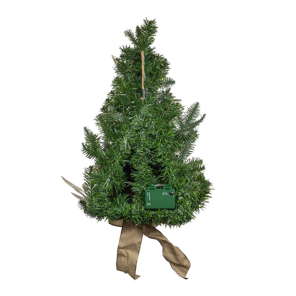 Kurt S. Adler 22“ Battery Operated Pre-Lit Decorated Champagne Wall Tree