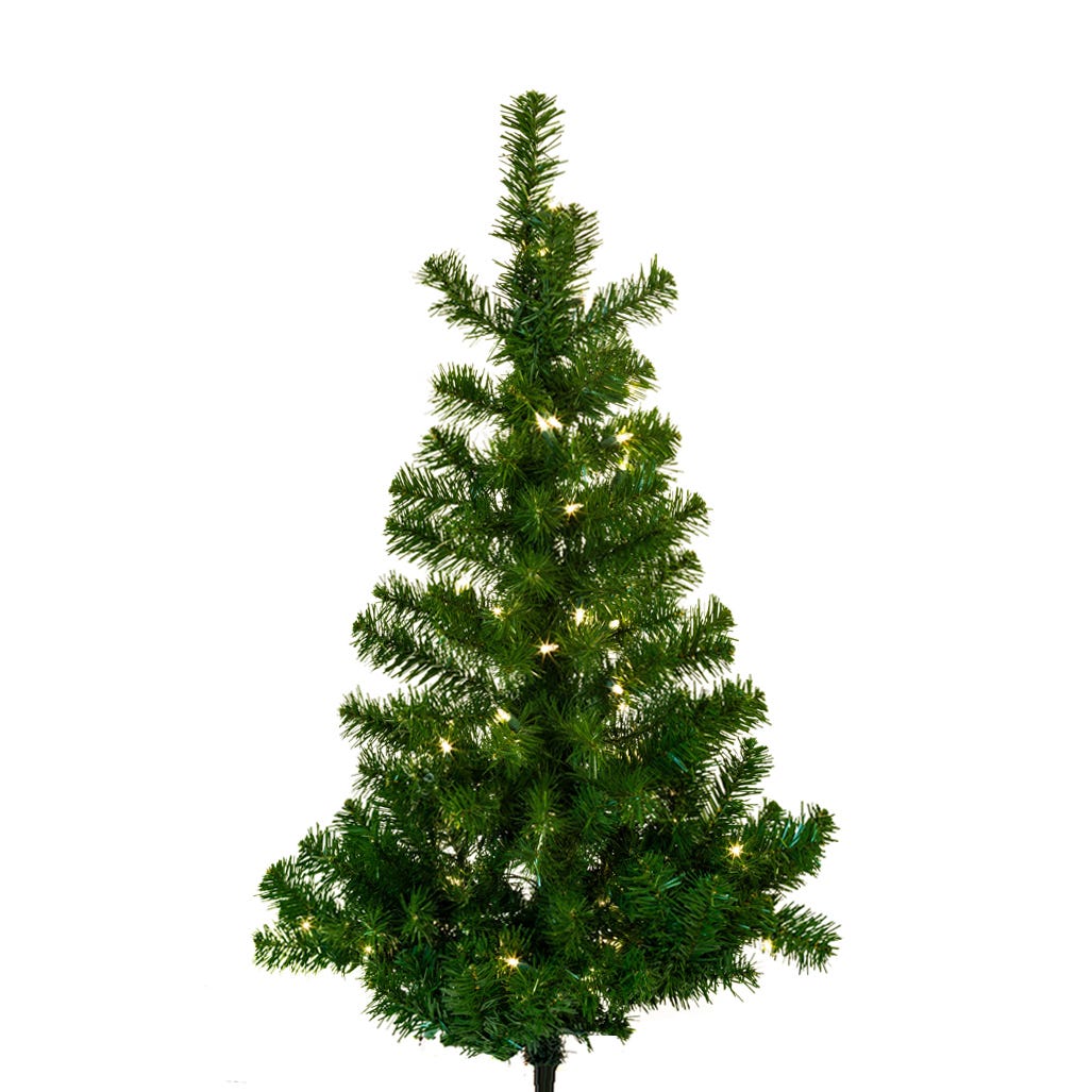 Kurt S. Adler 4' Pre-Lit Clear Incandescent Norway Pine Wall Tree