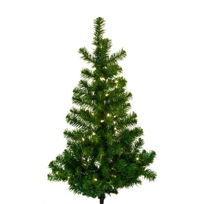 Kurt S. Adler 4' Pre-Lit Clear Incandescent Norway Pine Wall Tree
