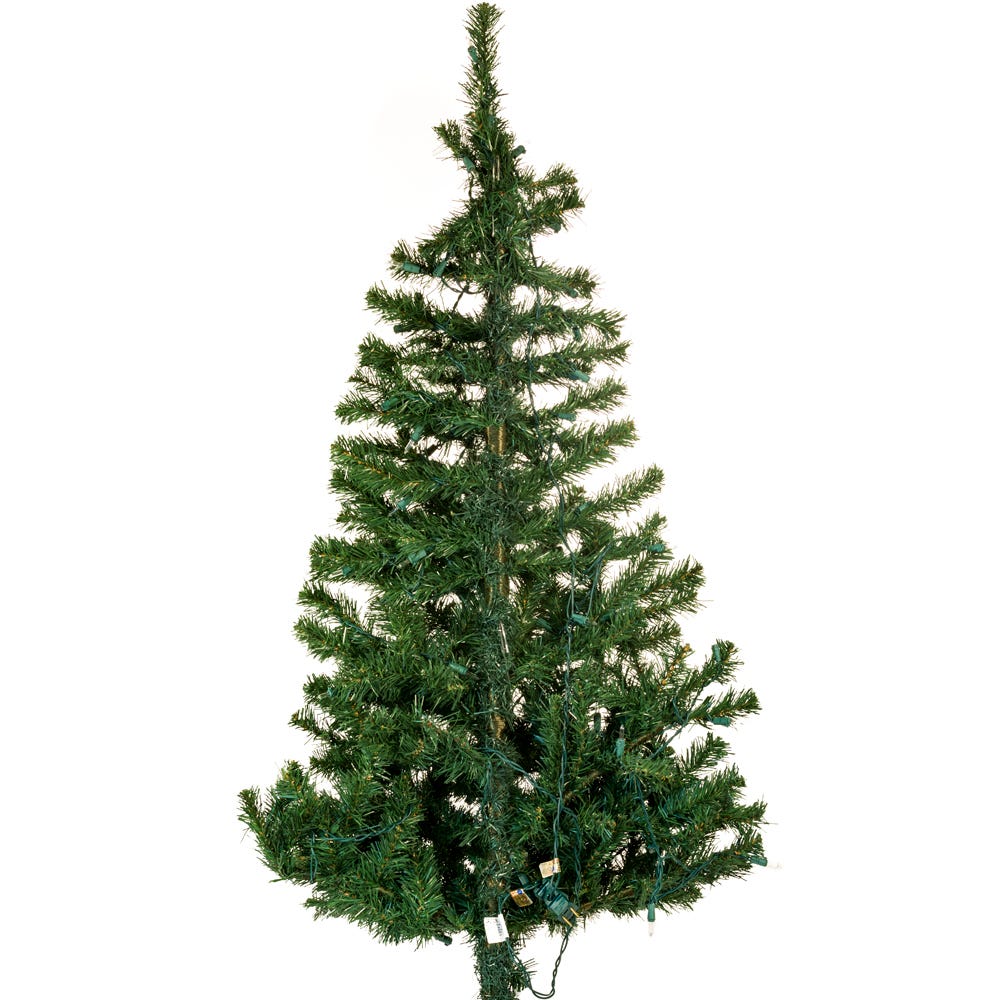 Kurt S. Adler 4' Pre-Lit Clear Incandescent Norway Pine Wall Tree