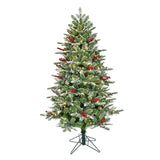 Kurt S. Adler 5' Pre-Lit Instant Connect Dual-Color LED Flocked Breckenridge Tree