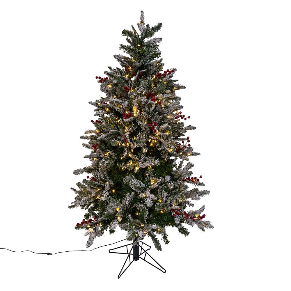 Kurt S. Adler 5' Pre-Lit Instant Connect Dual-Color LED Flocked Breckenridge Tree