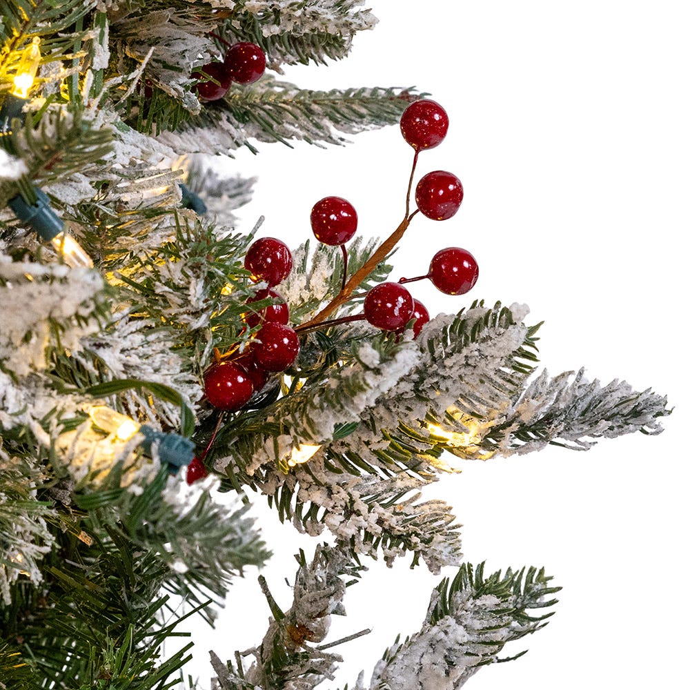 Kurt S. Adler 5' Pre-Lit Instant Connect Dual-Color LED Flocked Breckenridge Tree