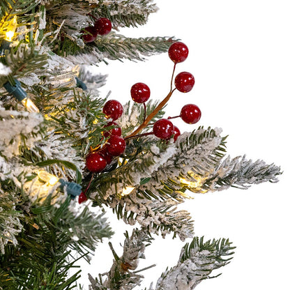 Kurt S. Adler 5' Pre-Lit Instant Connect Dual-Color LED Flocked Breckenridge Tree