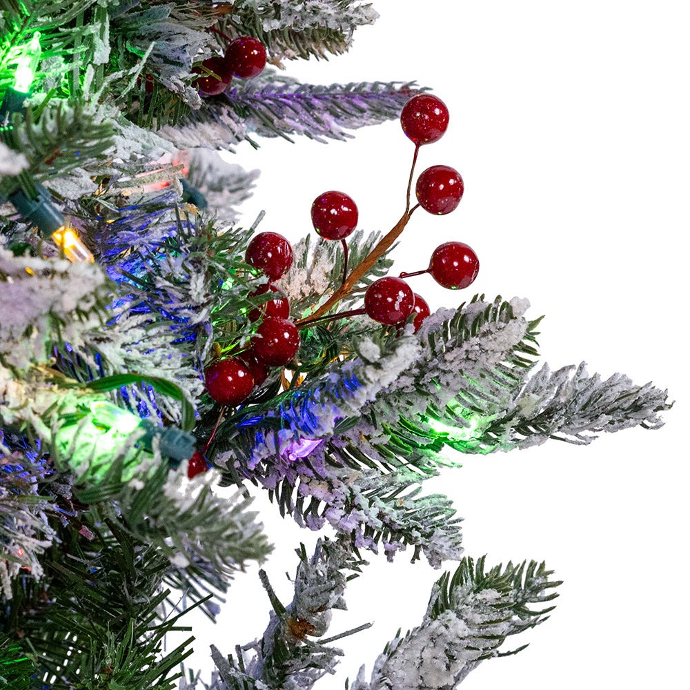 Kurt S. Adler 5' Pre-Lit Instant Connect Dual-Color LED Flocked Breckenridge Tree