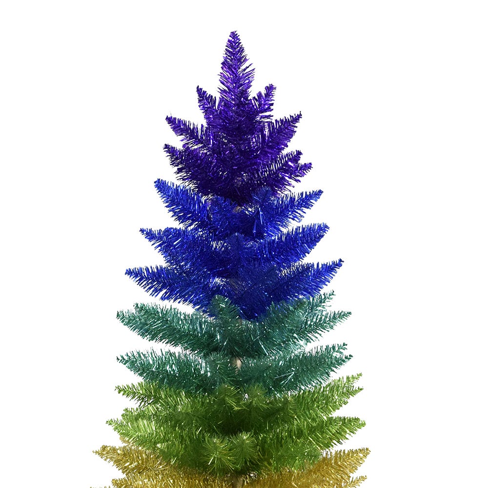 Kurt S. Adler 4' Un-Lit Rainbow Foil Tree