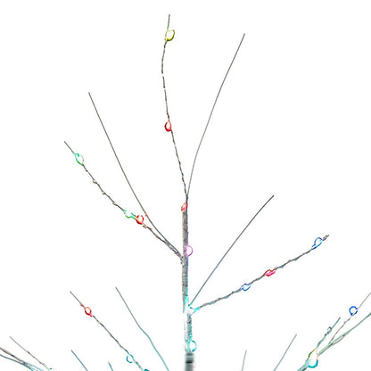 Kurt S. Adler 4' Pre-Lit RGB Fairy LED White Birch Tree