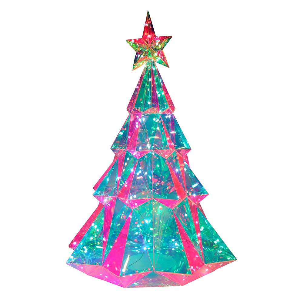 Kurt S. Adler 25.5“ Lighted Magical Iridescence Holographic Christmas Tree + Remote