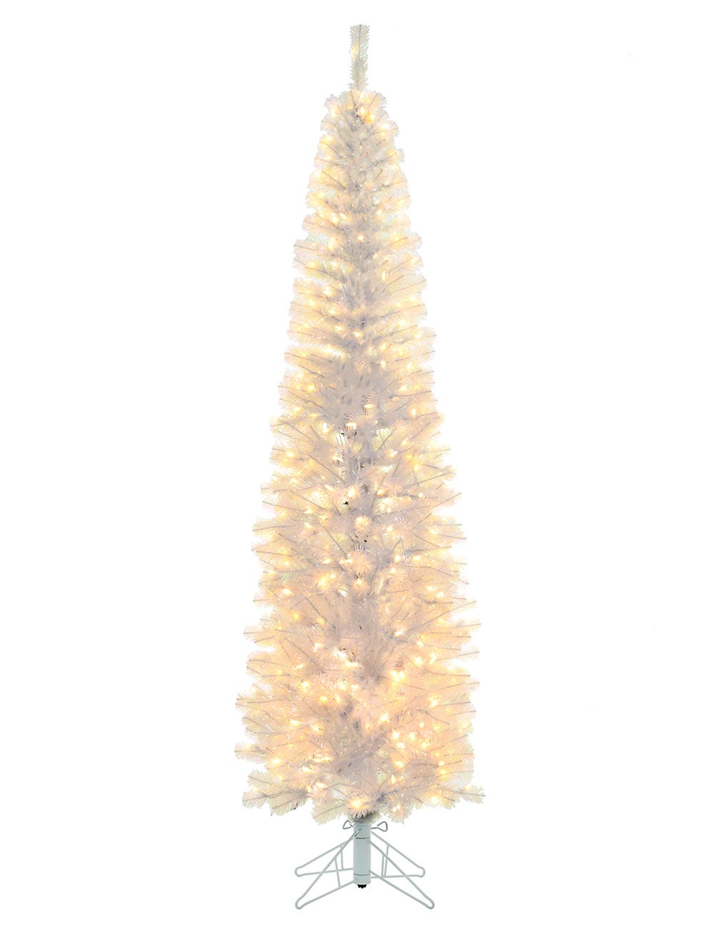 Kurt S. Adler 7' Pre-Lit Warm White LED Iridescent Slim Winchester Pine Tree