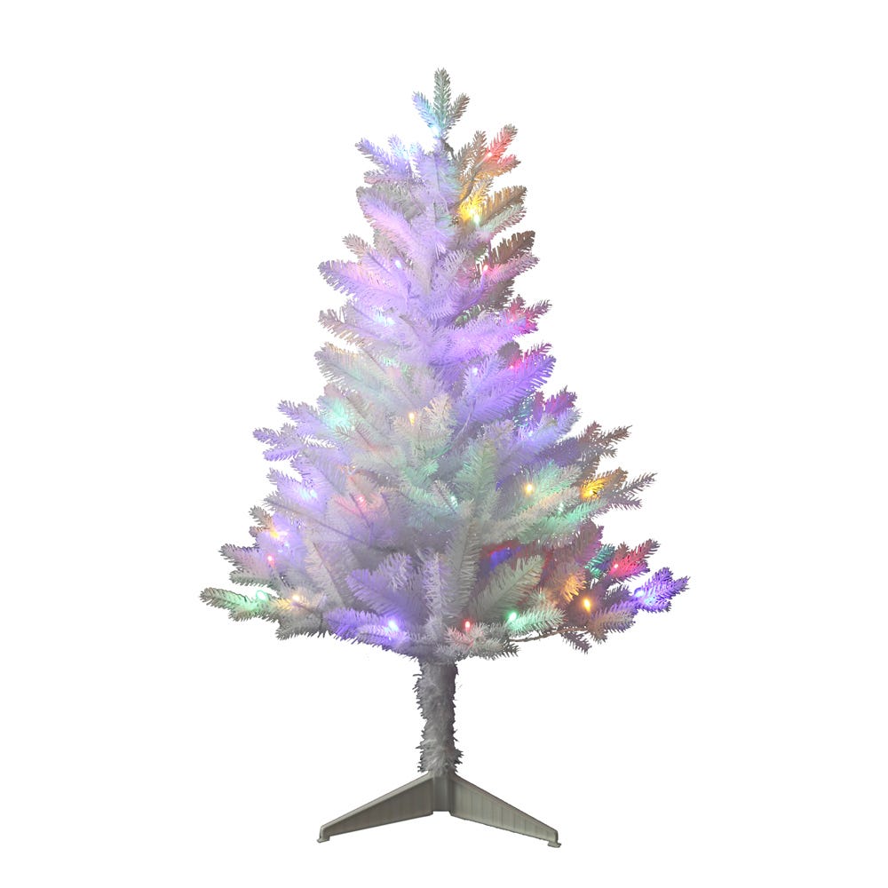 Kurt S. Adler 3' Pre-Lit Multicolor LED Jackson White Pine Tree