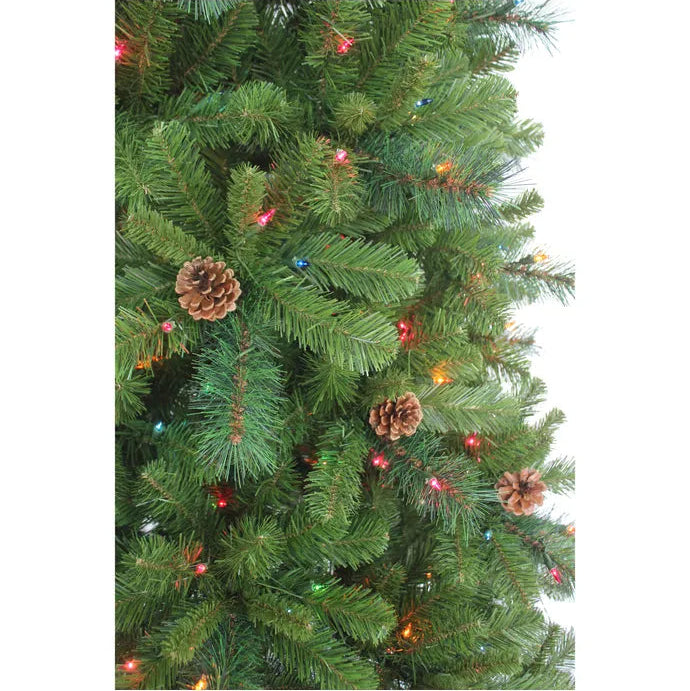 Kurt S. Adler 7.5' Pre-Lit Multicolor Incandescent Slim Burlington Spruce Tree