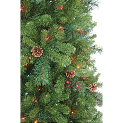 Kurt S. Adler 7.5' Pre-Lit Multicolor Incandescent Slim Burlington Spruce Tree