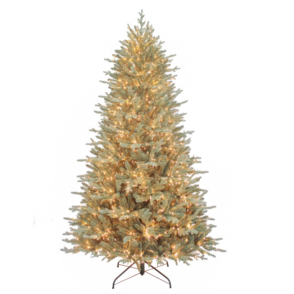 Kurt S. Adler 7.5' Pre-Lit Warm White Cluster LED Blue Spruce Tree